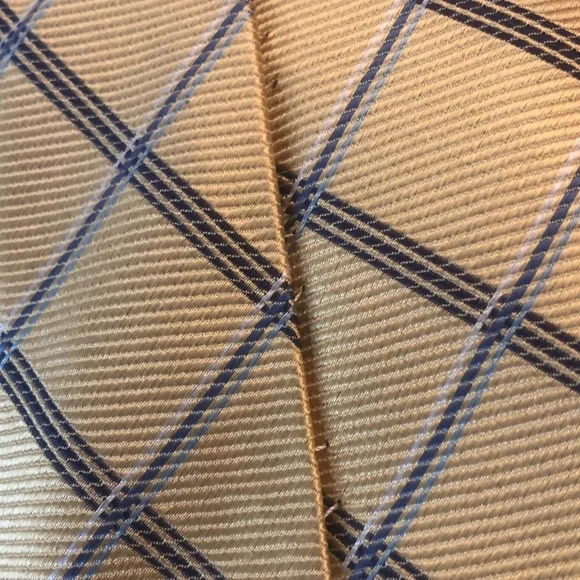 Chaps Yellow and Blues Plaid Silk Tie - Picture 15 of 15